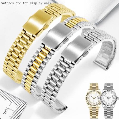 Yopo Fine Steel Watchband Silver Golden Bracelet For Female Small Size Stainless Steel Watch Chain 10 12 14 16mm