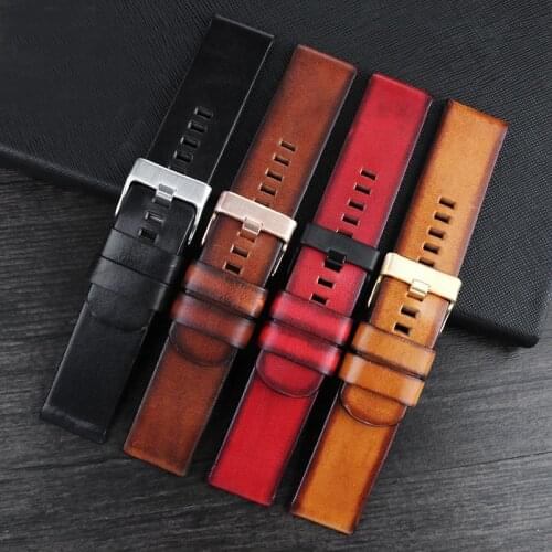22mm 24mm 26mm 28mm Genuine leather strap is suitable for DIESEL retro strap DZ4323 1657 1405 4318 mens bracelet