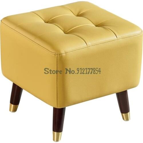 Light Luxury Leather Sofa Stool Household Entry Door Shoe Changing Stool Living Room Footstool Makeup Low Stool