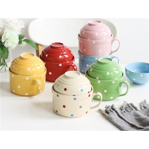 With lid Couple bowl Noodle bowl High-grade ceramics Suitable for family