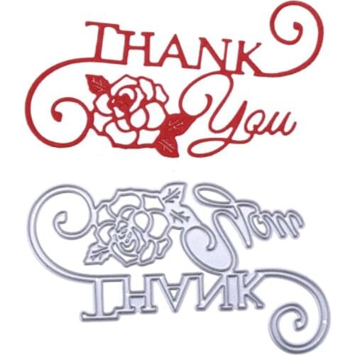 SCD546 Thank You Metal Cutting Dies For Scrapbooking Stencils DIY Album Cards Decoration Embossing Folder Die Cuts Template Tool