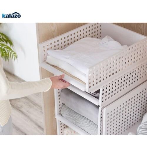 Wonderlife Detachable Wardrobe Storage Basket Clothes Finishing Case Multi-layer Stackable Compartment Storage Shelf Organizer