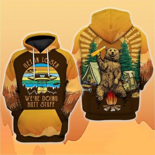 PLstar Cosmos Wozoro 3D All Over Printed Shirt Camping We’re Doing Butt Stuff Hoodie Men Women Hooded Sweatshirt