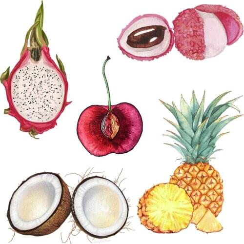 Three Ratels QCF31 Hand Painted Watercolor Fresh Melons And Fruits Kitchen Decoration Dessert Shop Window Sticker