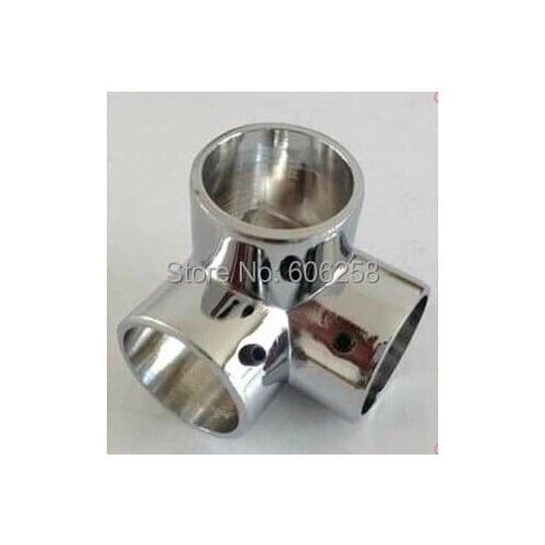 Tee Pipe fittings Stainless Steel Racks For Hanging Clothes Holder 25mm Shelf Connector Corner pieces 8PCS