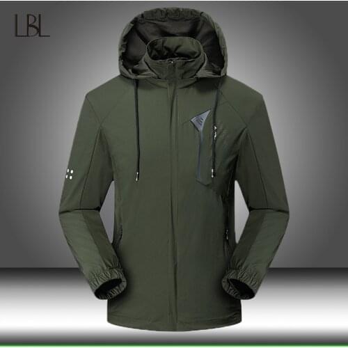 Outdoor Waterproof Jacket Hunting Windbreaker Men Ski Coat Hiking Camping Fishing Tactical Clothing Mens Autumn 2021 New Outwear