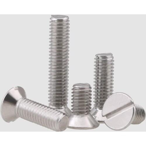 GB68 304 stainless steel slotted countersunk head screw slotted flat head M3 M4 M5 screw