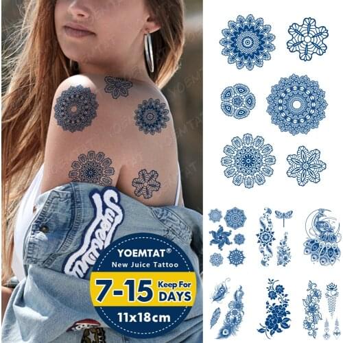 Juice Lasting Ink Tattoos Body Art Waterproof Temporary Tattoo Sticker Owl Lion Tiger Tatoo Arm Fake Dragon Eagle Tatto Women