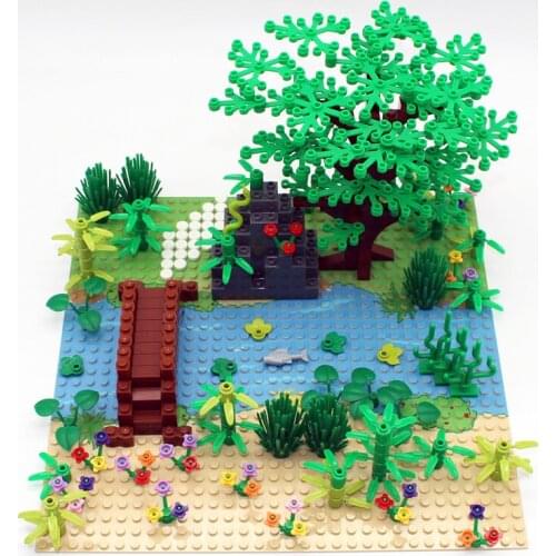 Military series Tropical rainforest garden plant MOC scene accessories DIY Model Building Blocks Bricks Toys Gifts