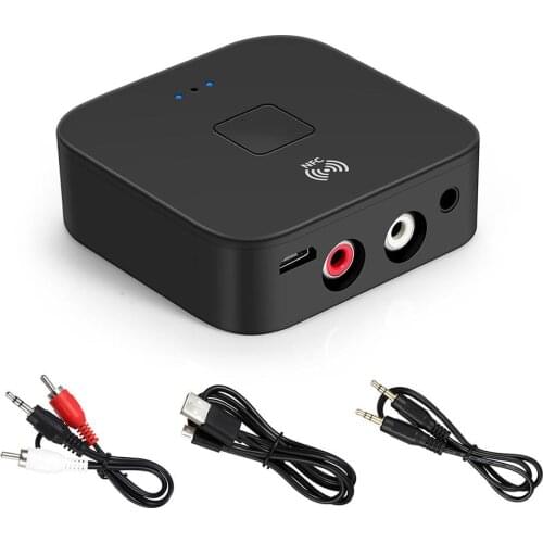 WB11 BT-5.0 Receiver Wireless Audio Receiver Adapter APT-X NFC CVC6.0 with Microphone AUX Out Car Stereo Audio System