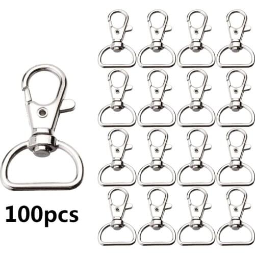 PARETO 100Pcs 42mm Swivel Trigger Clips Snap Hooks Lobster Clasp for Keychain Bag DIY Craft Key Buckle