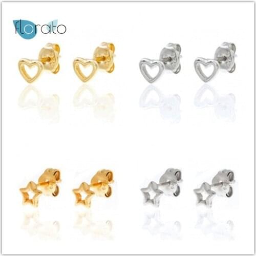 925 Silver Ear Needle Star Stud Earrings Minimalism Heart Earrings for Women Simple Earrings Fashion Jewelry Accessories Gift