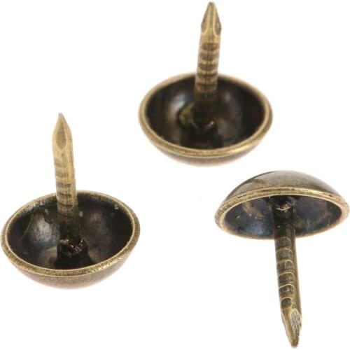 100Pcs Pushpin Doornail tachas Antique Bronze Decorative Upholstery Nail Jewelry Gift Box Wood Screws Tacks 7x11mm