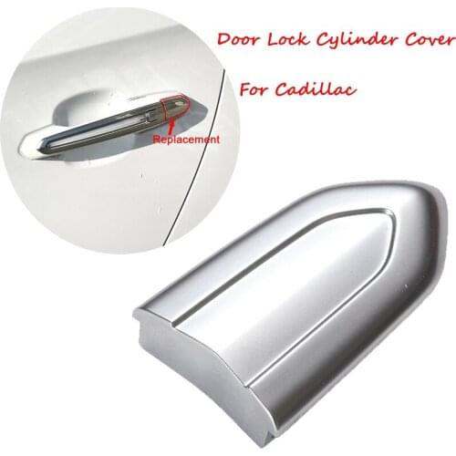 13522324 Car Outside Accessories Door Lock Cylinder Chrome Cover Trim Cap Outer Door Handle Cover For Cadillac ATS XTS CTS CT6