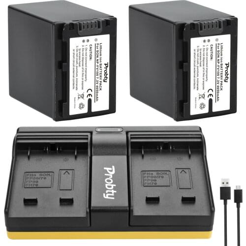 2pcs 4650mAh NP-FV100 FV100 NP FV100 Battery&Dual Charger for Sony DCR-DVD103 XR100 for Sony HDR-XR550/E HDR-XR350/E HDR-XR150/E