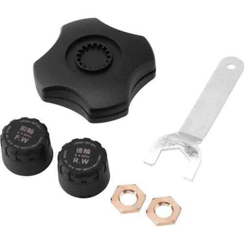 2pcs Waterproof Wireless Tire Pressure Monitor Phone Bluetooth External Sensor Alarm Low Power Replacement Motorcycle Anti-theft