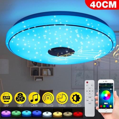 Modern RGB LED Ceiling Lights Home lighting 36W 60W APP bluetooth Music Light Bedroom Lamps Smart Ceiling Lamp+Remote Control