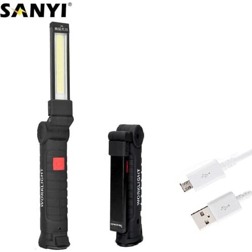 5 Modes COB LED Tactical Flashlight Handheld Flashlights Lantern Magnetic Working Light Water Resistant Red Lamp for Emergency