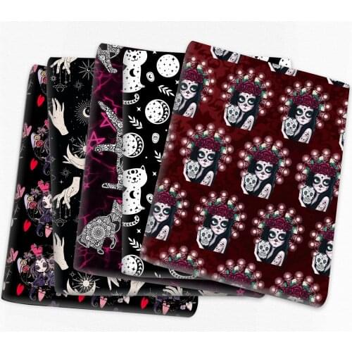 50*145cm Patchwork Skull Polyester Cotton Fabric for Tissue Sewing Quilting Fabrics Needlework Material DIY Handmade,c17111