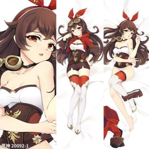 Anime Genshin Impact Amber Dakimakura 2WAY Hugging Body Pillow Case Cosplay Japanese Game Otaku Pillow Cushion Cover