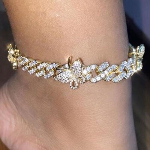Fashion luxury Butterfly Anklets for Women jewelry Bohemian Simple Anklet Gold Color Chain Ankle Bracelet on Leg