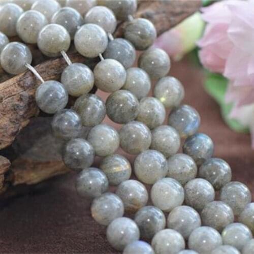 Grade AB Natural Labradorite Beads Blue Luster Gray Moonstone Beads NOT Dyed 6mm-12mm Smooth Polished Round 15 Inch Strand MD02