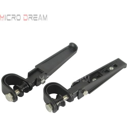 Black Aftermarket Highway U-clamp 1" to 1-1/4" Foot pegs for Harley Sportster Dyna Touring Universal 32mm Tube Footpeg Foot Rest