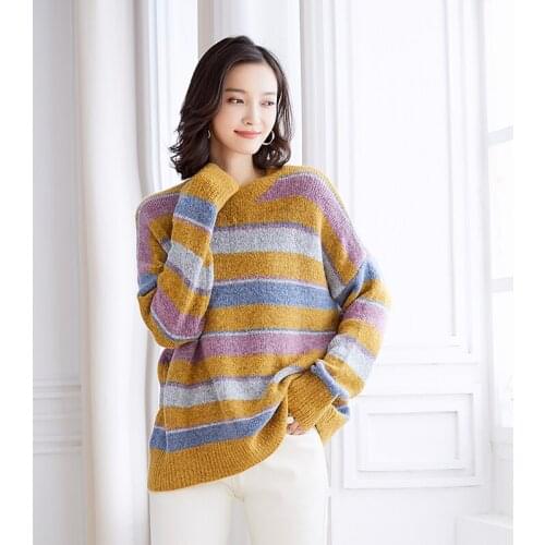 Elegant Ladies Fashion Knit Sweater Pullovers Spring Autumn Female Casual Knit Sweater Long Sleeve High Quality