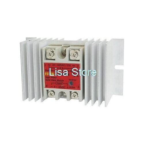 Temprature Control Solid State Relay HPR-25DA AC 24-380V 4-32V DC w Heat Sink