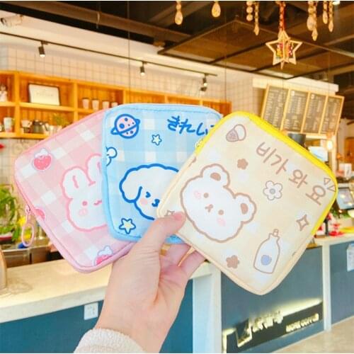 Cartoon Bear Coin Purse Women Storage Bags Students Small Cosmetic Bag Cute Girls Lipstick Card Case 2021 Zipper Organizer Pouch