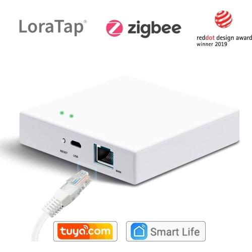 LoraTap Smart Home Tuya ZigBee Gateway Hub Bridge with Network Interface Smart Life App Remote Control Devices up to 256 Mesh
