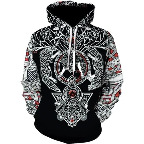 2021 Newest Viking Raven Tattoos 3D Print Hoodies Men Women Harajuku Fashion hot Sweatshirt Autumn Streetwear Tops Drop Shipping