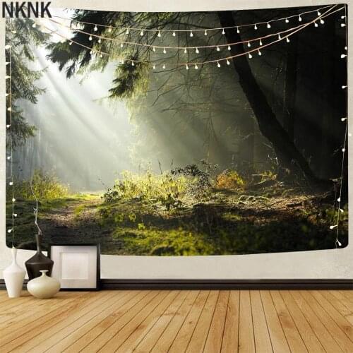 NKNK Brand Natural Tapiz Forest Rug Wall Plant Home Tapestrys Landscape Tenture Mandala Wall Hanging Mandala Hippie Printed