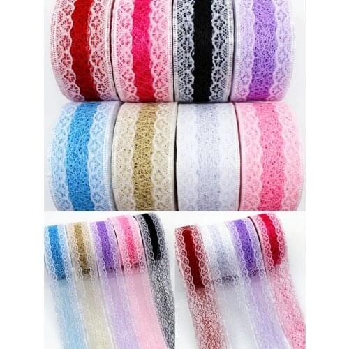 New 1-1/2 38mm lace ribbon 5y/10/20 yards DIY handmade material headdress bow Christmas wedding decoration Bud silk