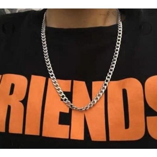 Stainless Steel Hip Hop NK Necklace Silver Color Decoration On the Neck Fashion Jewelry Accessories for Men Woman Chain Gift