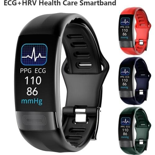 P11+ ECG Smart Band Heart Rate Monitor PPG HRV Watch Smart Bracelet Blood Pressure AI Report Body Temperature Breath Wristband