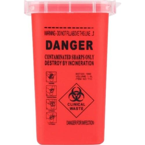 Barber Accessories Disposal Container Case Waste Blade Storage Box Tattoo Blade Syringe Needle Trash Curly Hair Collector