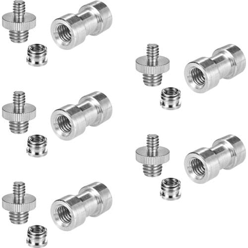 1/4"-20 to 3/8"-16 Threaded Screw Adapter Converter Female Spigot Reducer Bushing Screw Mount Set for Tripod Monopod Ballhead