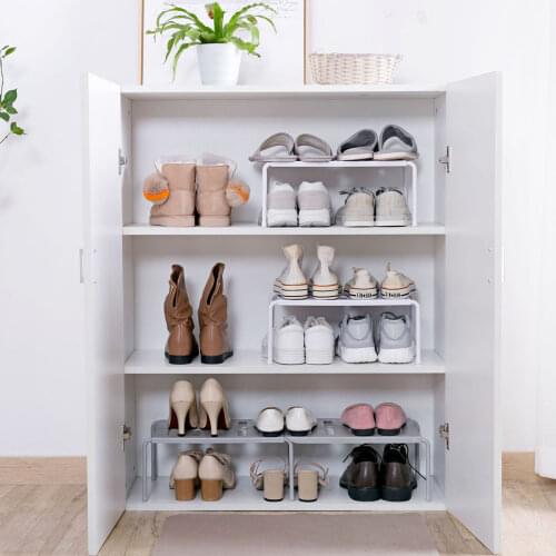ABS Extensible Shoe Rack Storage Shelf Living Room Shoe Organizer Holder Under Sink Storage Rack Kitchen Cabinet Organizer