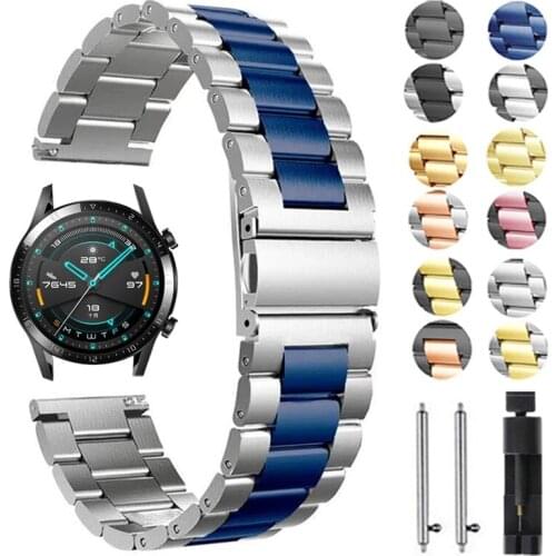 22mm 20mm Band For SAMSUNG Galaxy Watch 42 46mm galaxy watch 3 45mm 41mm Stainless Steel For Amazfit Bip GTR Straps