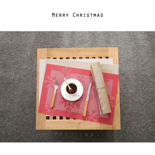 Christmas Tree Snowflake Cotton Linen Pad Dining Table Mats Coaster Bowl Cup Mat Pattern Kitchen Placemat Home Party Decor