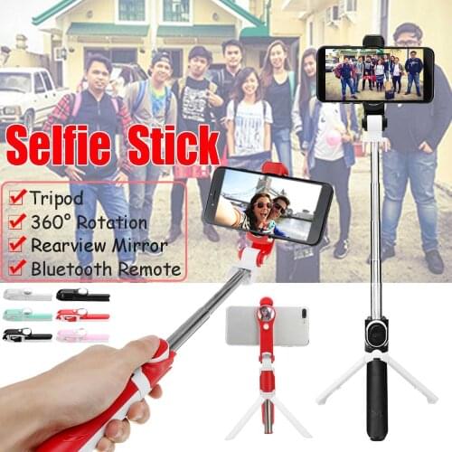Wireless bluetooth Selfie Stick Extendable Mini Tripod For iPhone 8 X 7 6s Plus Foldable Handheld Monopod Remote W/ Mirror