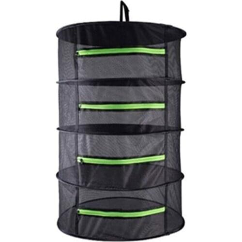 Drying Net Multi-Layer Hanging Basket with Zipper Folding Dry Rack Herb Dryer Bag Mesh for Herbs Flowers Buds Planting Drying
