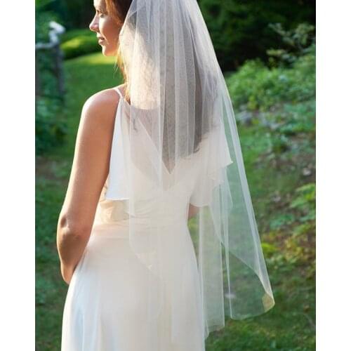 1.5 Meter Ivory/White Short Wedding Veils Two Layers Bridal Veil for Wedding Accessories