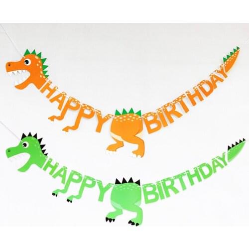 Taoup Happy Birthday Banners Dinosaur Party Decor Baby Shower Boys Birthday Party Decorations Kids Safari Party Supplies Jungle