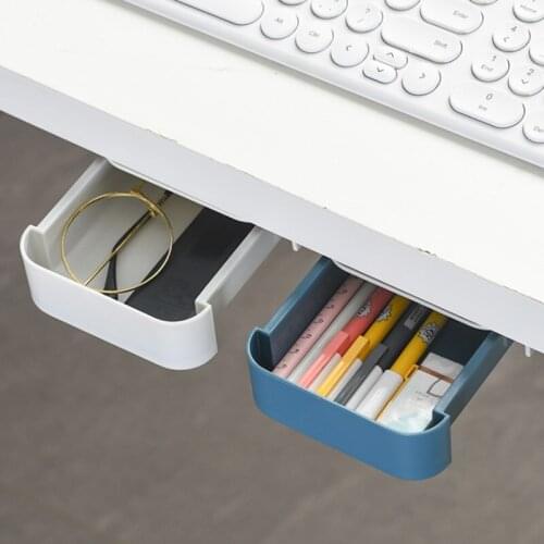 Storage Drawers Box Desk Office Stationery Drawer Storage Box Organizer Box Hidden Bottom High Capacity Desk Pen Case tableware