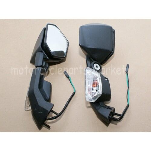 Pair Black Motorcycle LED Turn Signal Mirror Rearview Side Mirrors For Kawasaki Ninja ZX6R 2005-2008 ZX10R 2004-2011 ZX 6R 10R