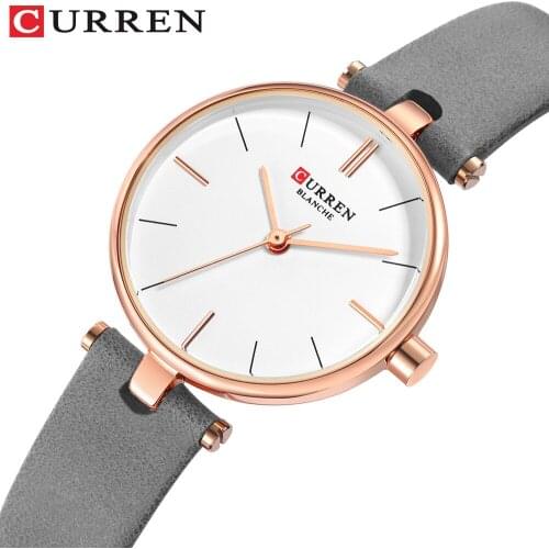 CURREN 2019 New Women Watch Fashion Simple Leather Strap Ladies Dress Watch High Quality Casual Female Wristwatch Gift for Wife