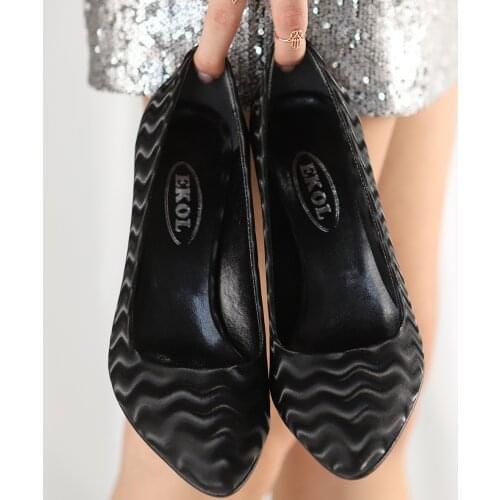 Tonar Mior Black Suede Accents Heels Women Shoes New Season Summery Orthopedic