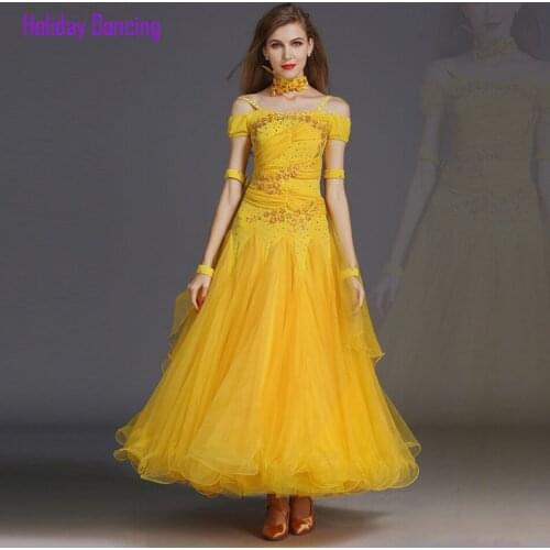 2021 New HB183 Yarn Puffy Latin Dance Dress Women Performance Lace Patchwork Modern Dance Dress Latino Dancewear